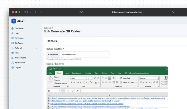 Bulk QR Code Generation