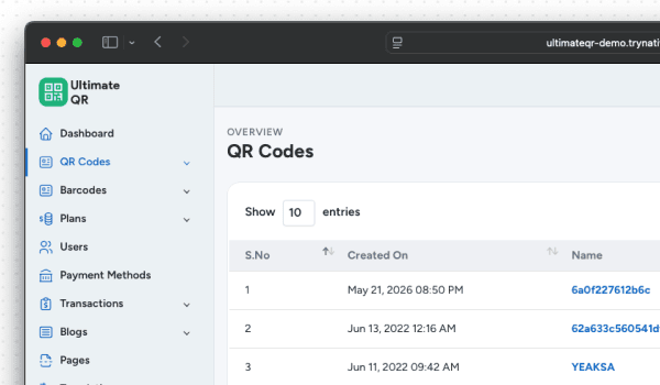 Unlimited QRcode Generation