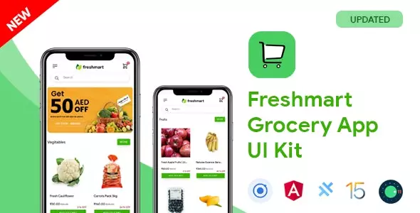 FreshMart Ecommerce Android App + Ecommerce iOS App Template | Ecommerce App | Ionic 5 | Capacitor 4