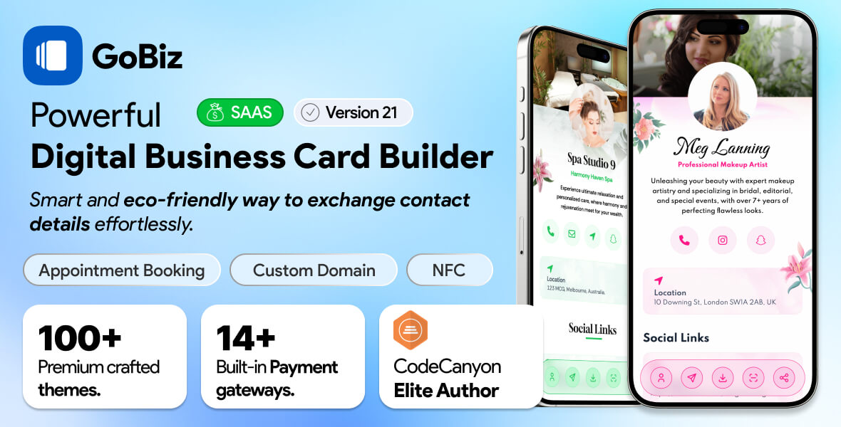 GoBiz - vCard Builder SaaS