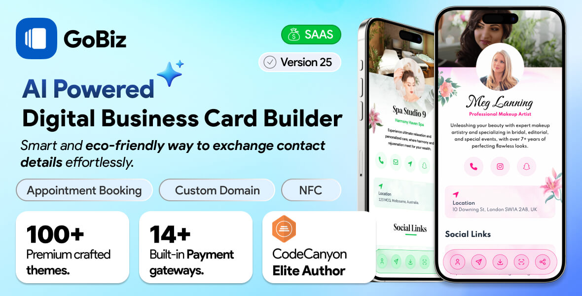 GoBiz - vCard Builder SaaS