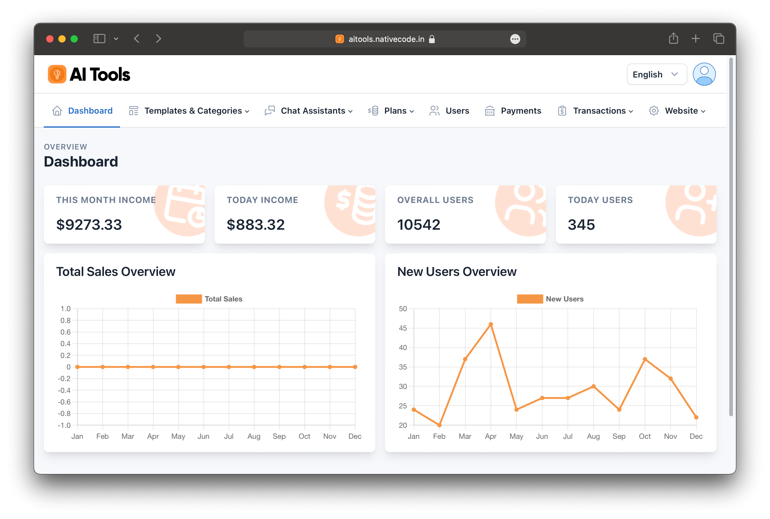 AI Tools Admin Dashboard
