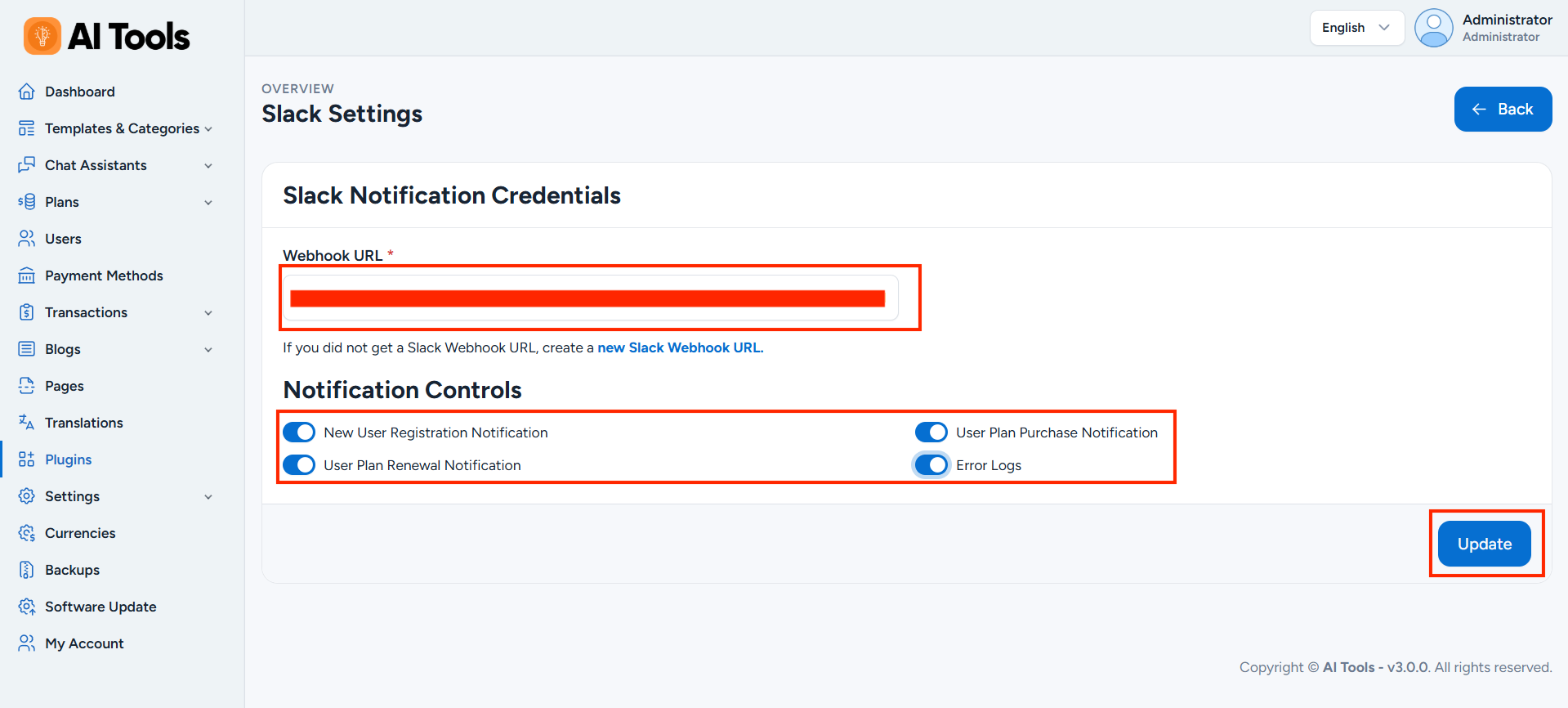 Slack Configuration