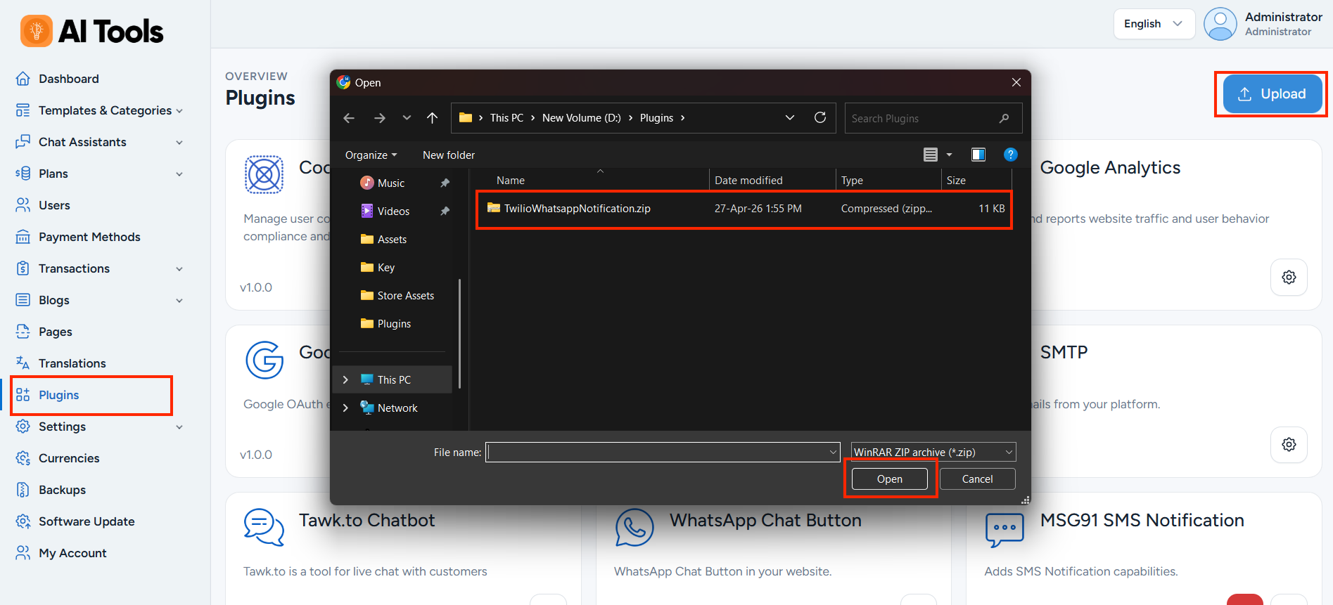TwilioWhatsappNotification.zip