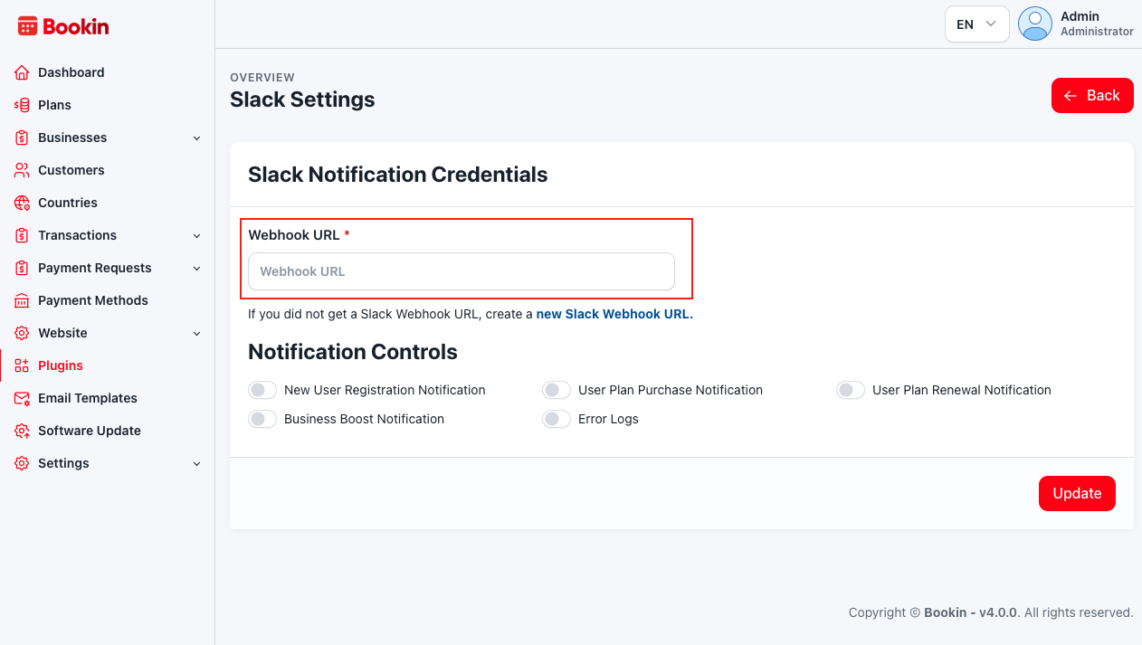 Slack Configuration