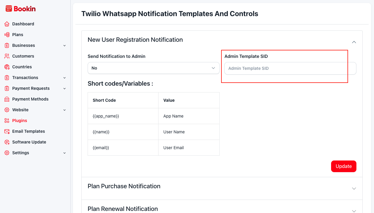 Twilio Notification Template