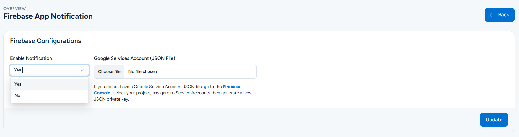 Add Firebase Private key to Plugin