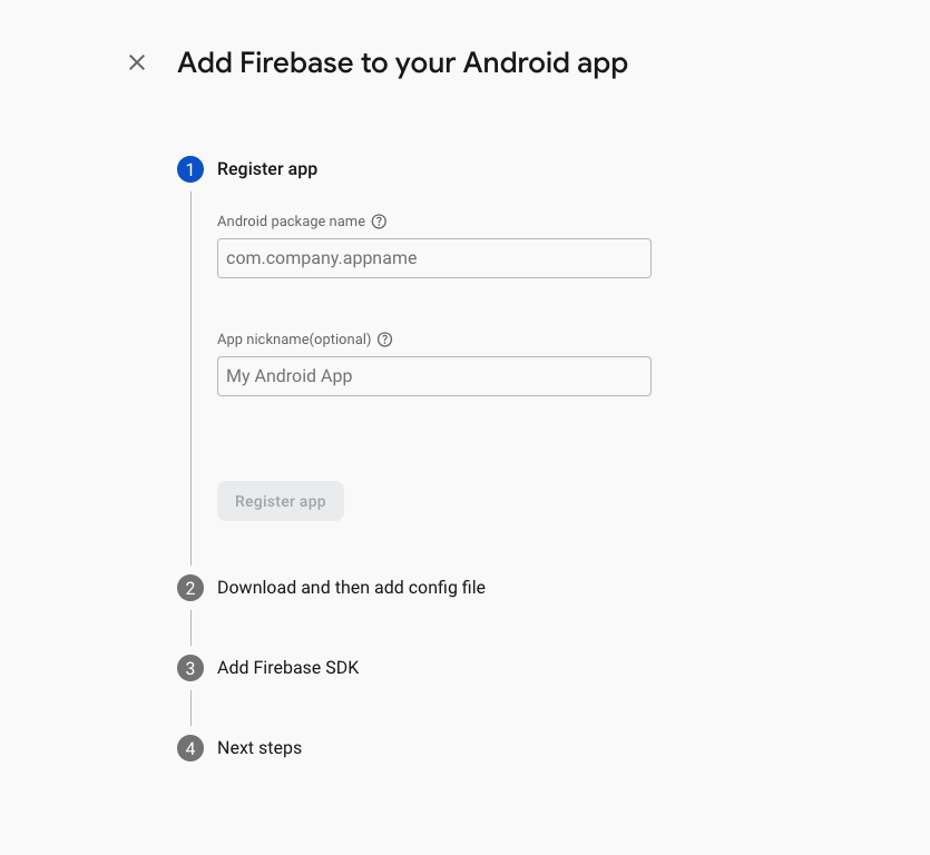 Firebase App Register