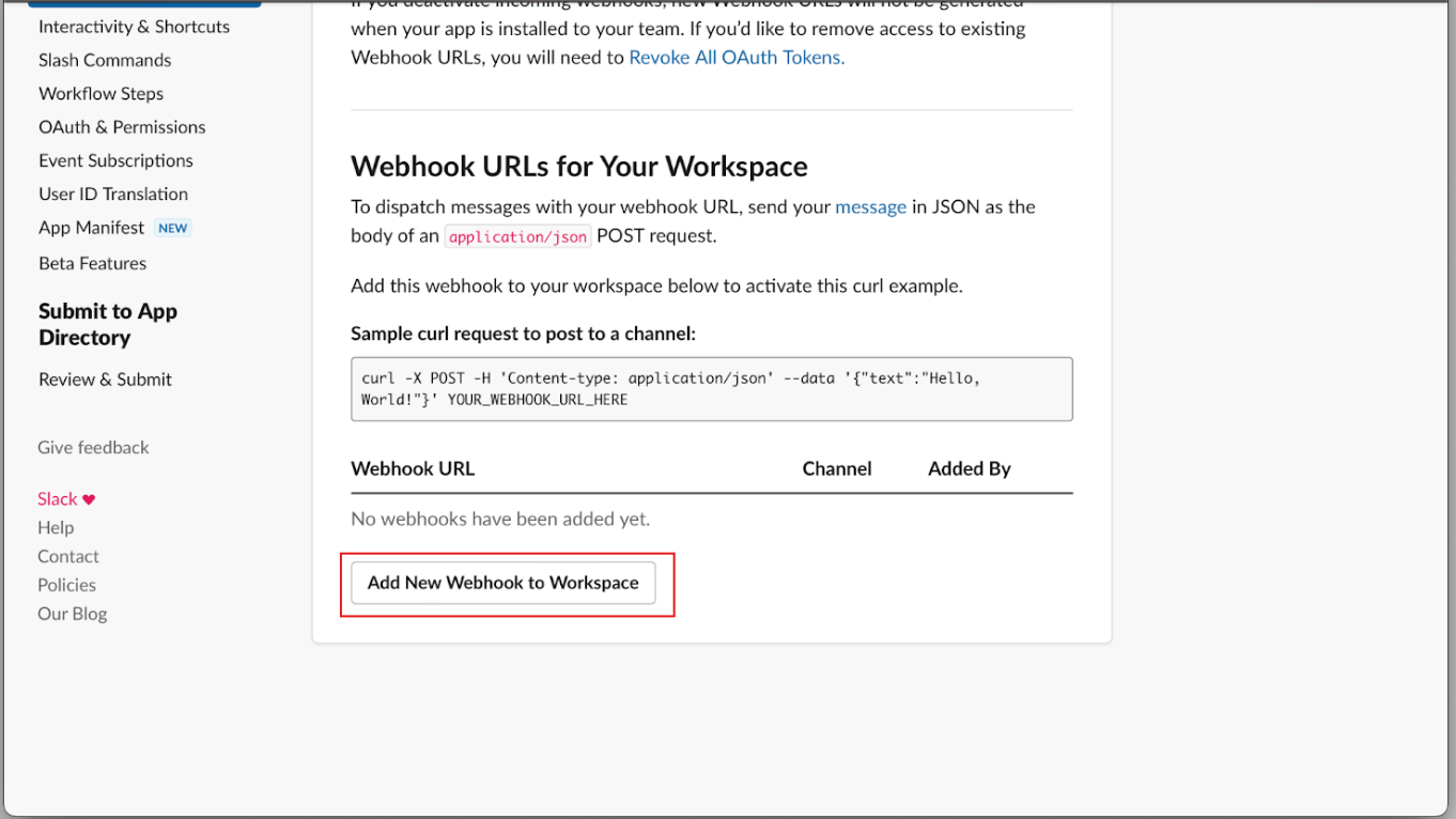 Incoming Webhook URL