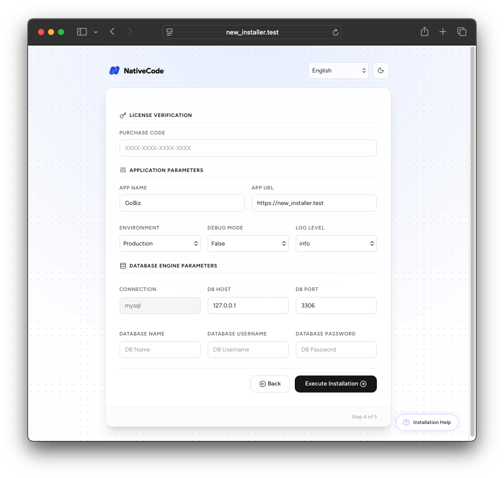 GoBiz Installation