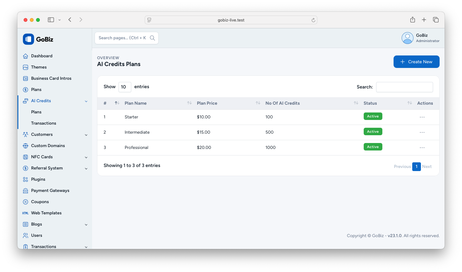 AI Credit Plans