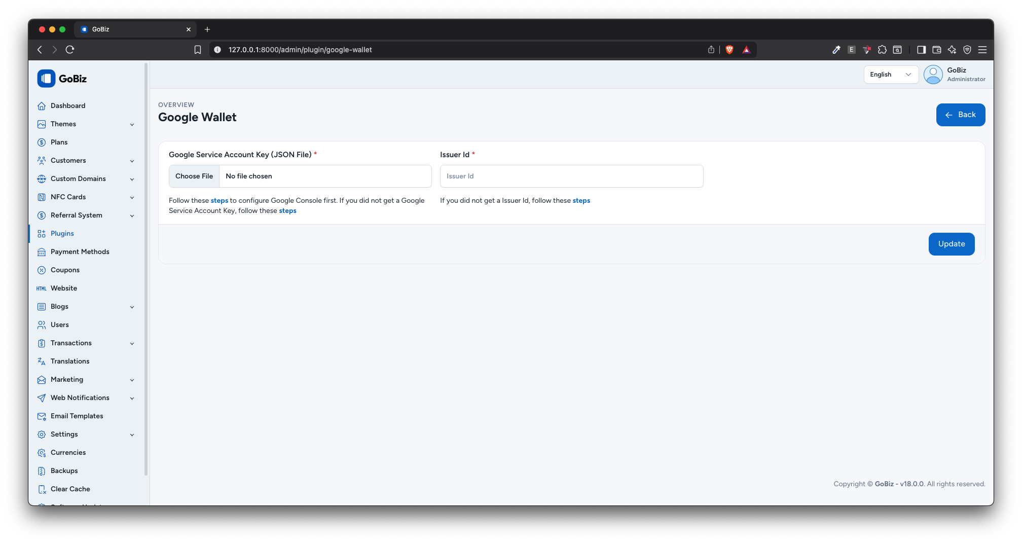 Google Waller Configuration