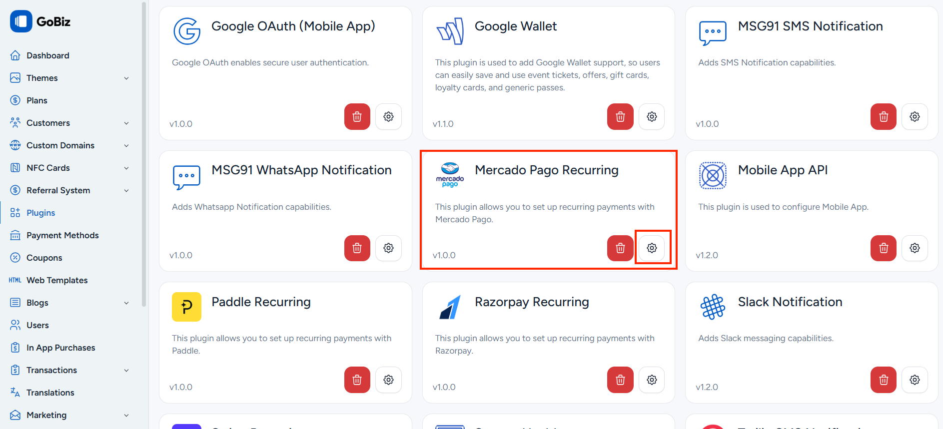 Mercadopago plugin settings