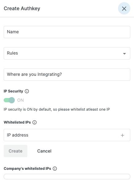 Create MSG91 Authkey