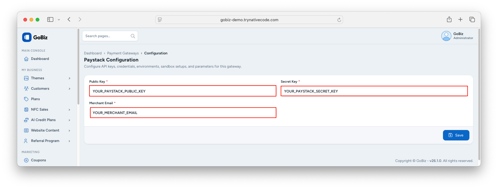 Paystack Installation
