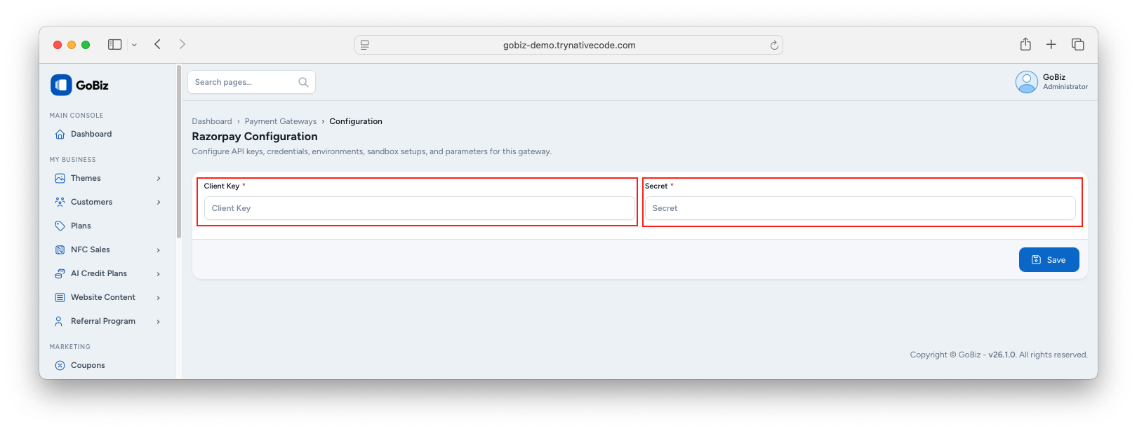Admin Panel Setup