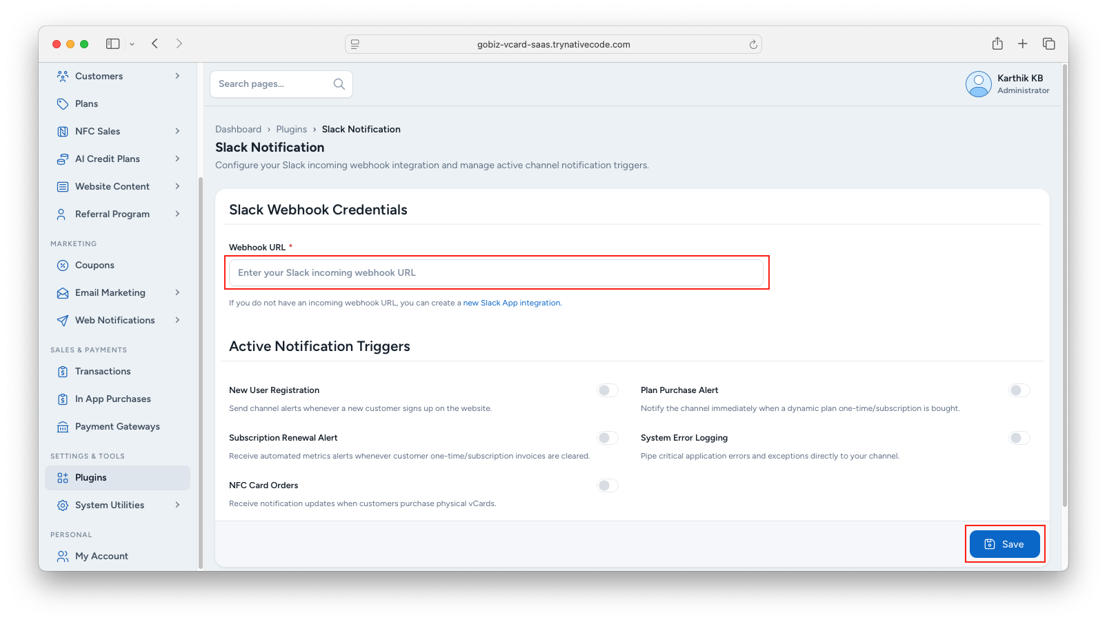Admin Panel Setup