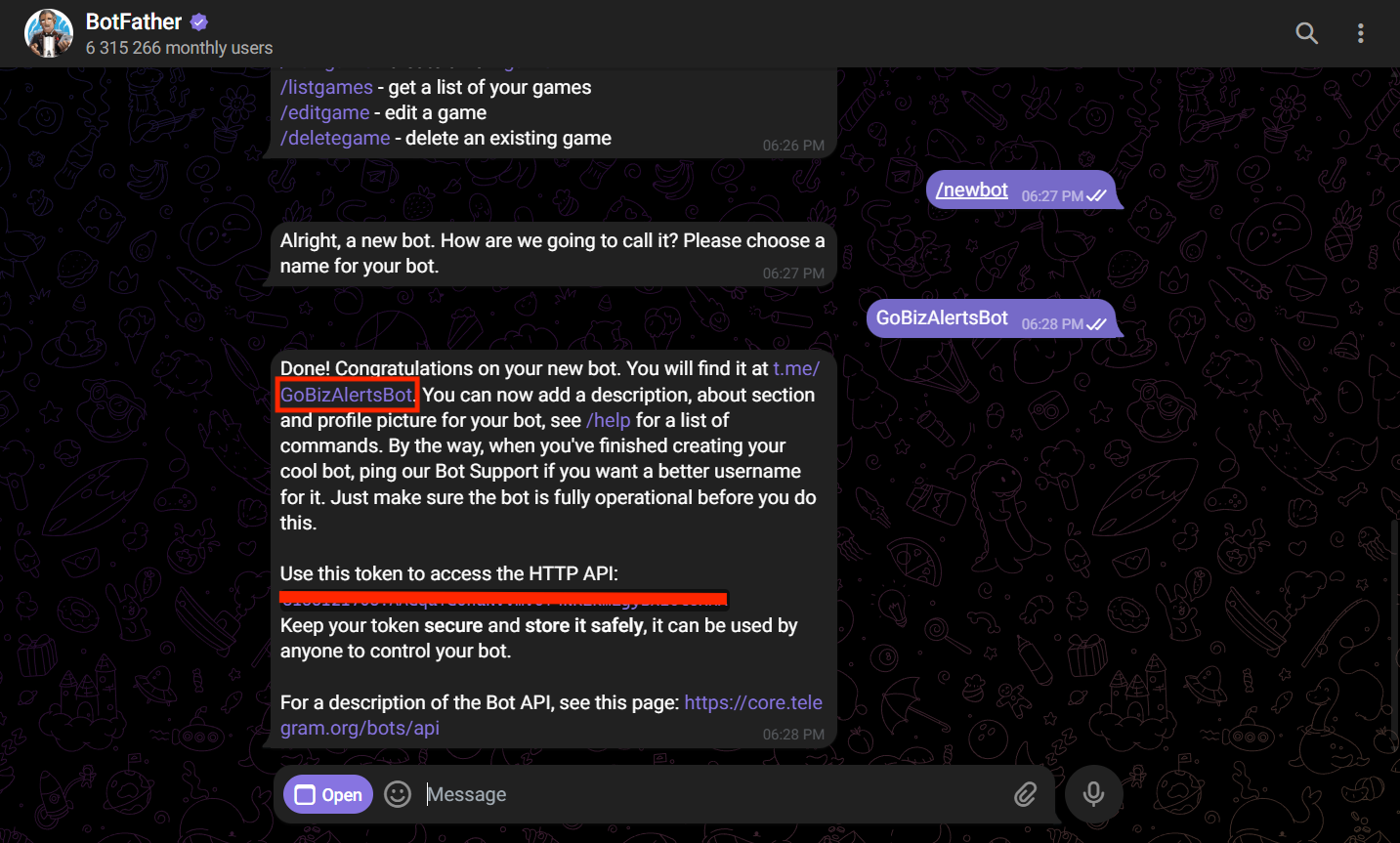 TelegramNotificationConfiguration