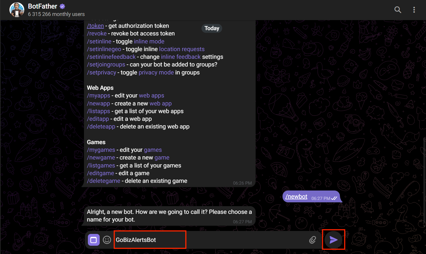 TelegramNotificationConfiguration