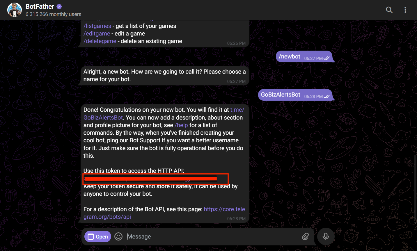 TelegramNotificationConfiguration