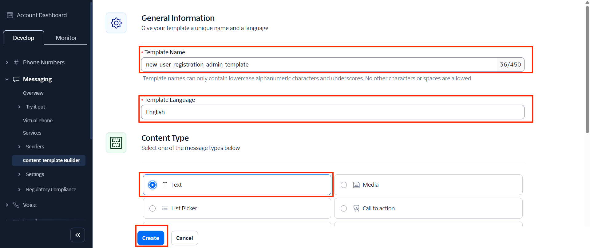 Twilio Notification Template