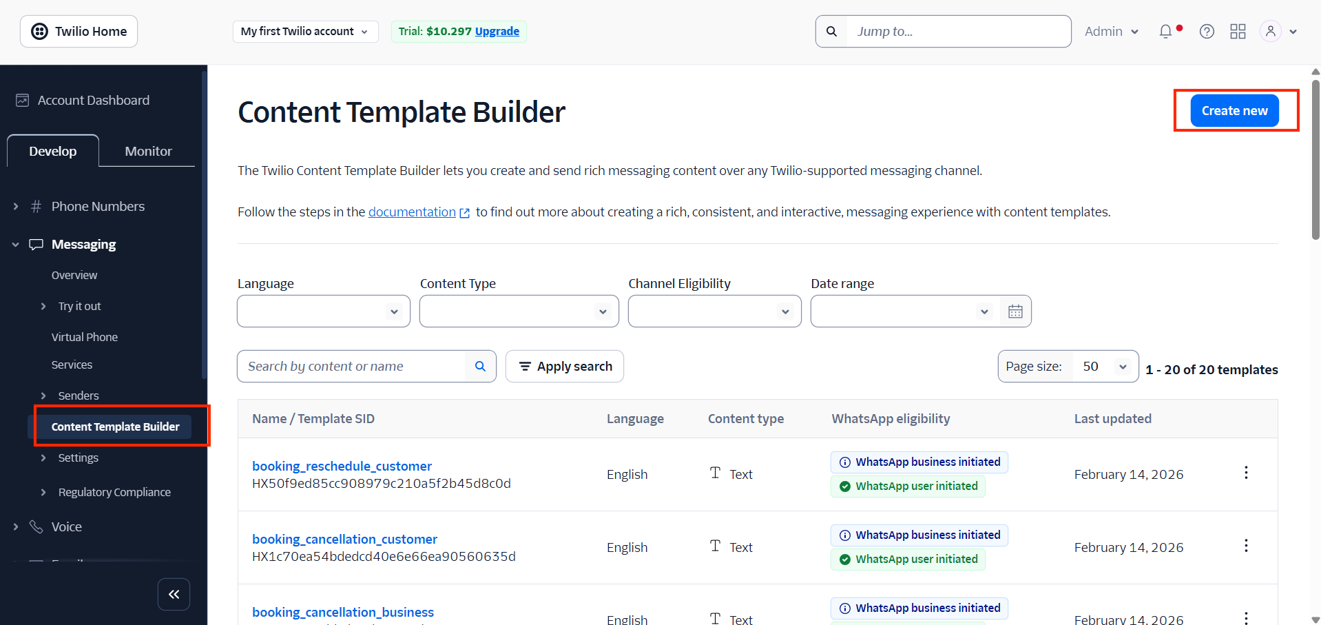 Twilio Notification Template