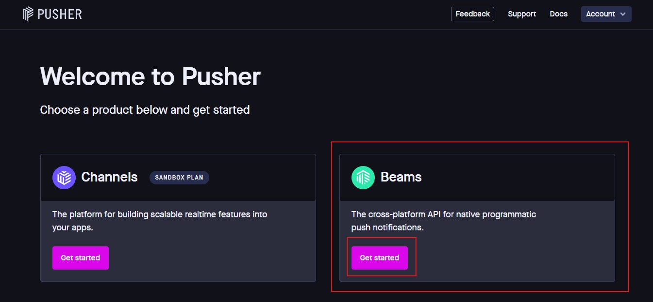 Pusher Beam Account