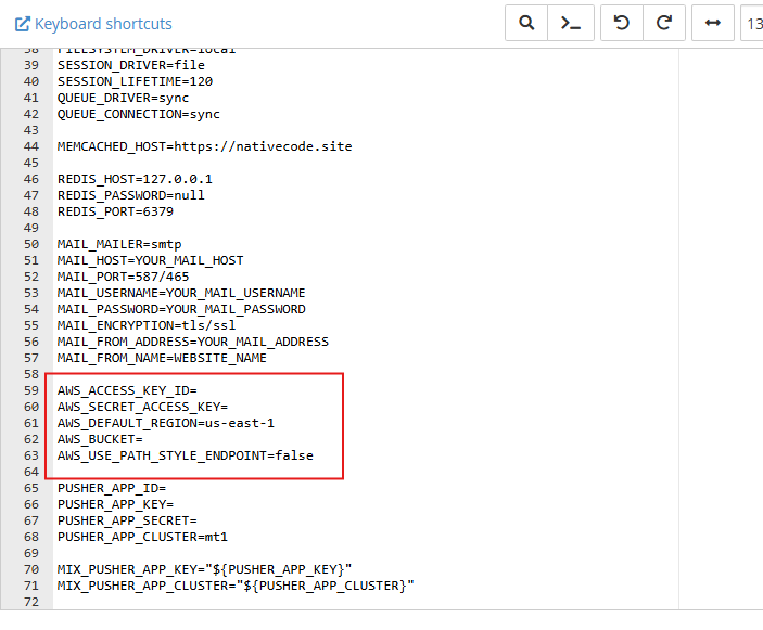 AWS .env Config