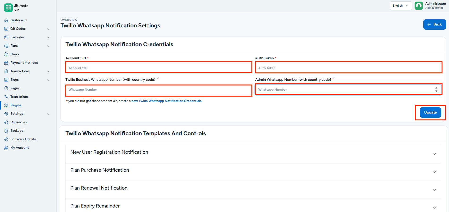 Twilio Dashboard